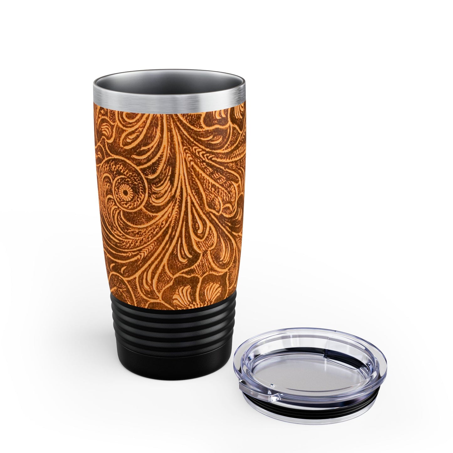 Vintage Leather Look Ringneck Tumbler | Western Style Travel Mug, Leather Gift,  Coffee Mug, Leather Stamped, Tooled Leather Look, Great Fathers Day Gift