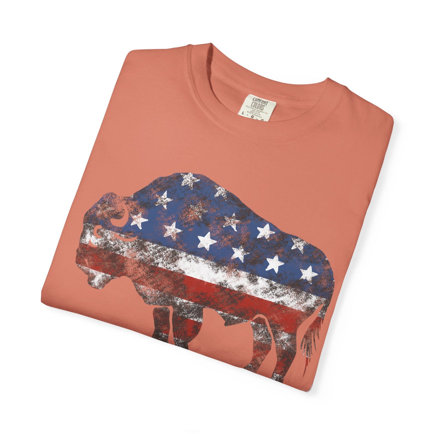 Distressed Graphic American Buffalo T-Shirt, Patriotic Tee, Unisex Graphic Shirt, 4th of July, Red White and Blue, Fourth of July,  Different colors