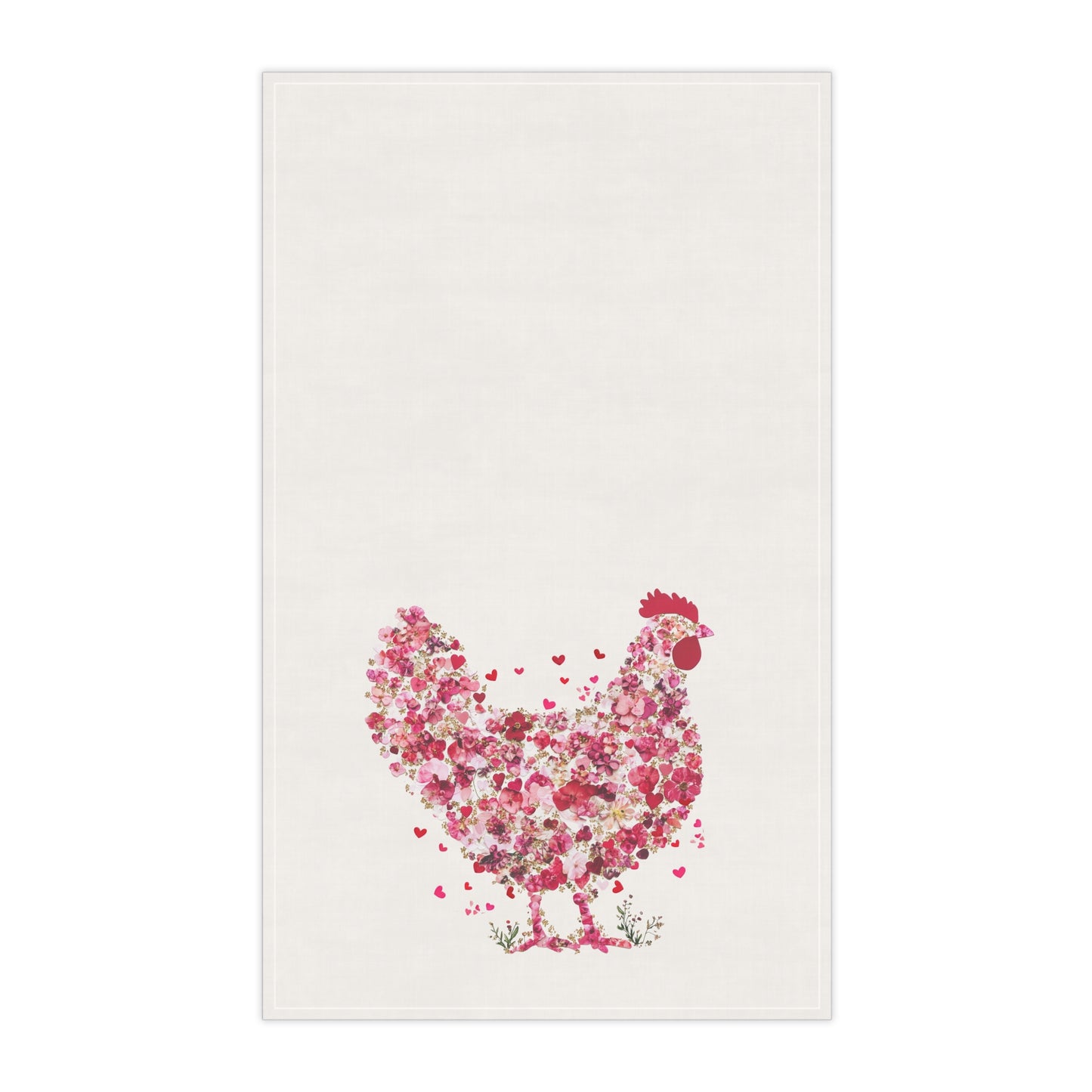 Charming Floral Chicken Tea Towels | Kitchen Decor, Farmhouse Style, Gift for Home Chef, Housewarming, Spring Decor Rooster Towel, Chicken Kitchen