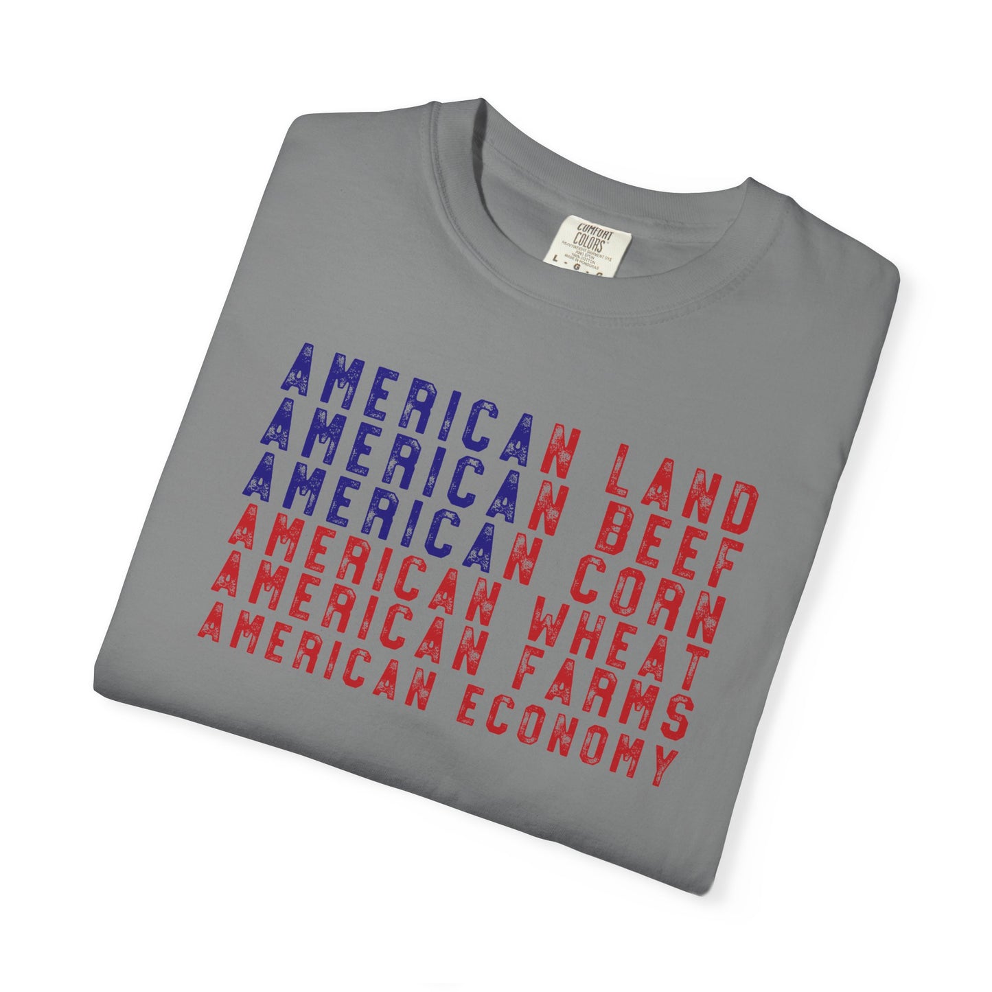 Vintage American Beef Corn Land  Wheat Farms Pride T-shirt - Land, Beef, Corn Wheat Crops USA America Patriotic  Design