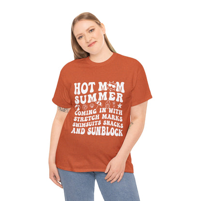 Hot Momma Casual Tee, Fun Graphic Shirt, Perfect Gift for Friends, Family Gatherings, Everyday Wear, Summer Vibes