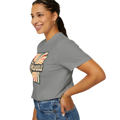WOOO PIG SOOIE. , Arkansas Retro T-Shirt - Call Those Hogs - Natural State - Fun Summer Tee - Colorful - Razorbacks