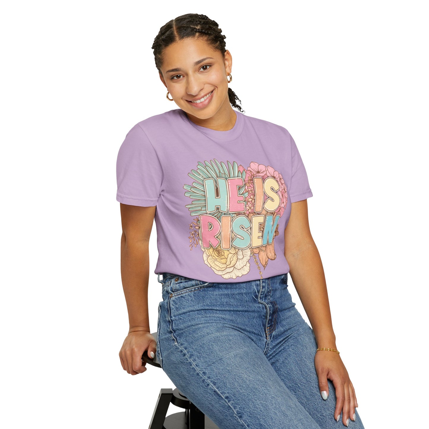 Beautiful Floral "Jesus Has Risen" Easter T-shirt