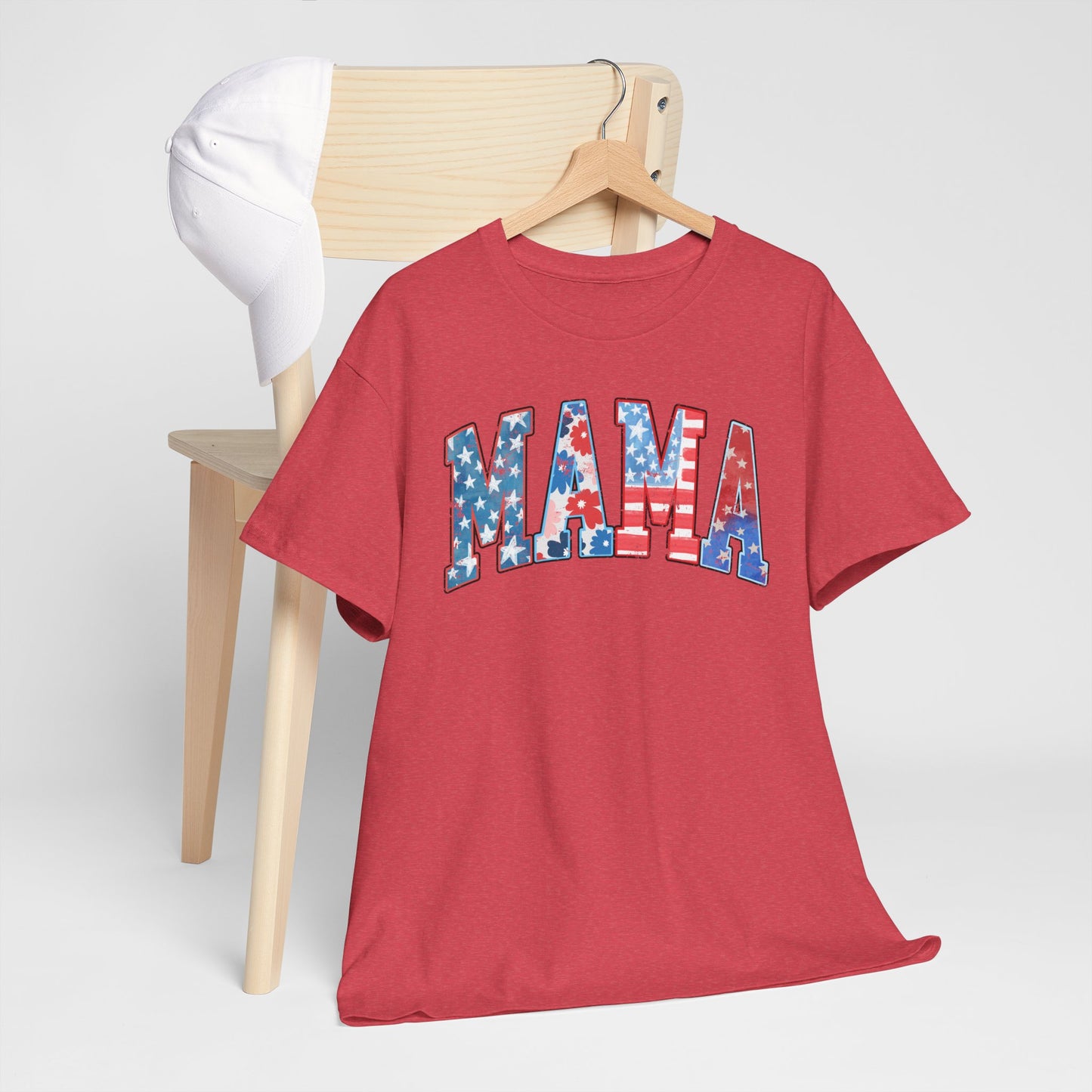New Patriotic Mama Tee, 4th of July Cotton Shirt,  4th of July, Independence Day Outfit, Casual Summer Wear, Family Reunion