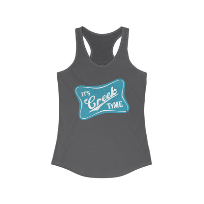 New The Creek is Calling ... Creek Time Racerback Tank, Summer Tank Top, Turquoise Graphic Design, Distressed, Vintage Vibe,