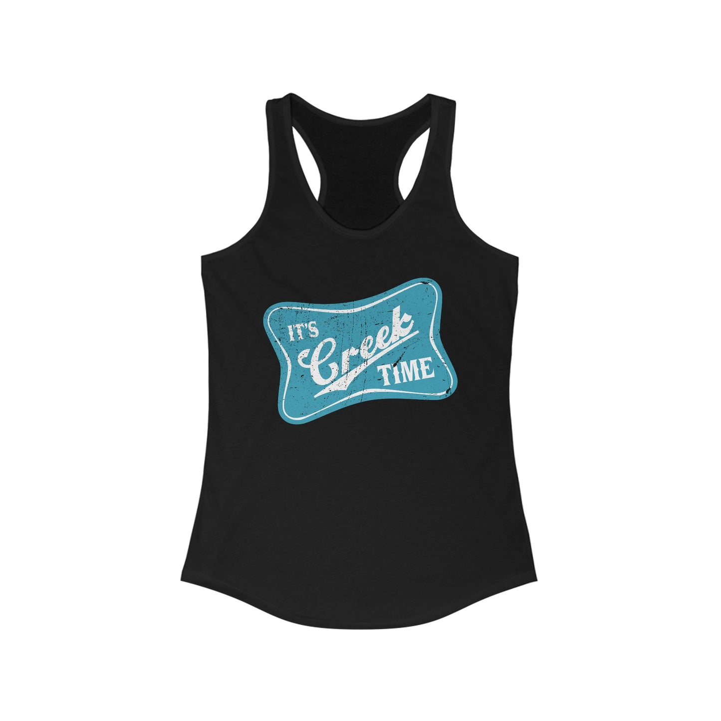 New The Creek is Calling ... Creek Time Racerback Tank, Summer Tank Top, Turquoise Graphic Design, Distressed, Vintage Vibe,