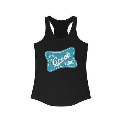 New The Creek is Calling ... Creek Time Racerback Tank, Summer Tank Top, Turquoise Graphic Design, Distressed, Vintage Vibe,