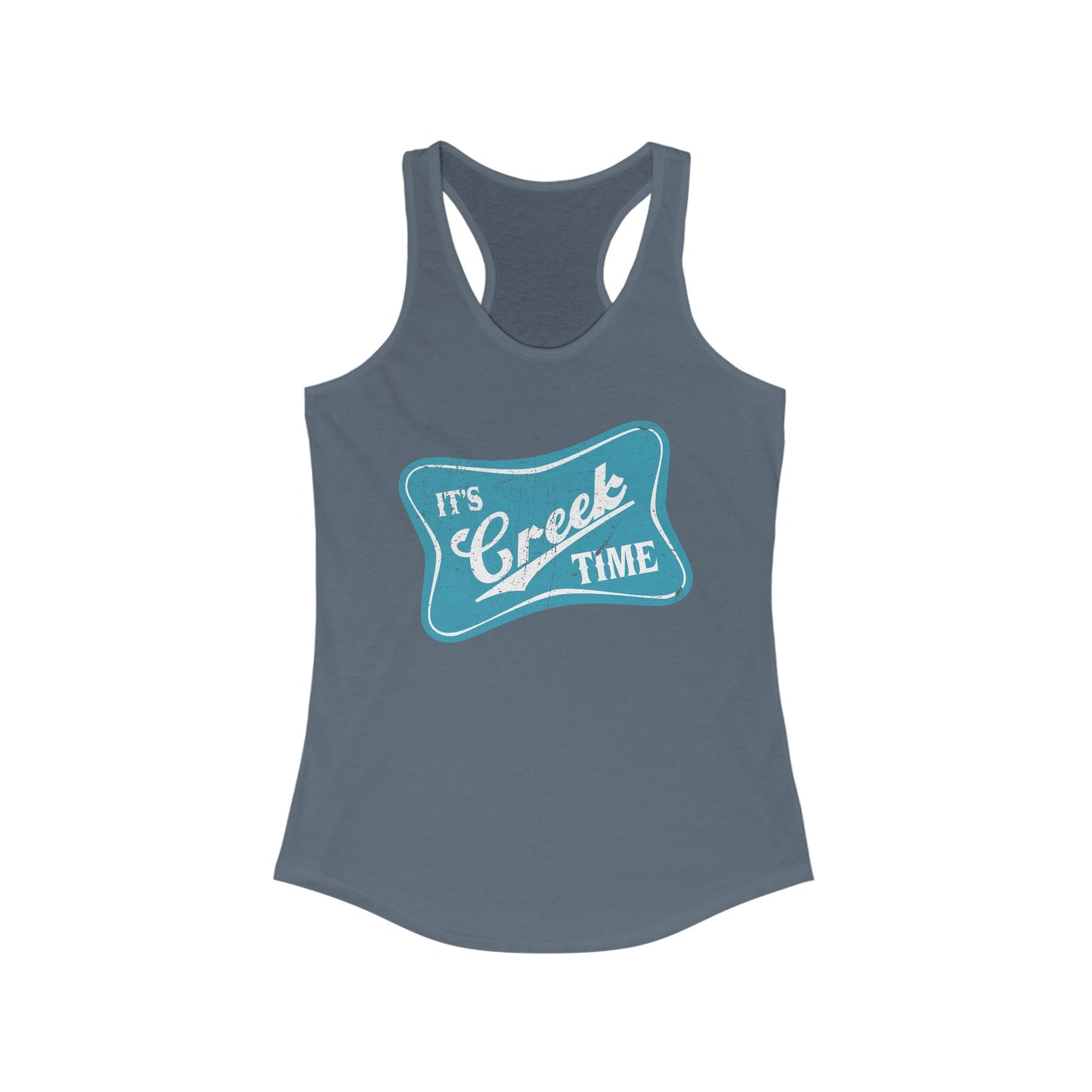 New The Creek is Calling ... Creek Time Racerback Tank, Summer Tank Top, Turquoise Graphic Design, Distressed, Vintage Vibe,