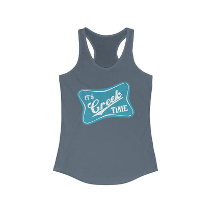 New The Creek is Calling ... Creek Time Racerback Tank, Summer Tank Top, Turquoise Graphic Design, Distressed, Vintage Vibe,