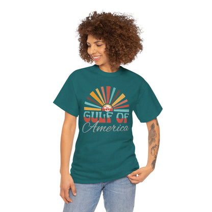 Gulf of America Sunset Tee - Casual Summer Vibe, Beachwear for Vacation, Gift for Travelers, Festival Essential, Retro Graphic Tee, Beach Wea