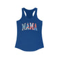 Patriotic Mama Racerback Tank, Perfect for July 4th,  Summer Cookouts, Gifts for Moms, Casual Wear, Comfortable Fit, Red White and Blue