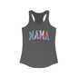 Patriotic Mama Racerback Tank, Perfect for July 4th,  Summer Cookouts, Gifts for Moms, Casual Wear, Comfortable Fit, Red White and Blue