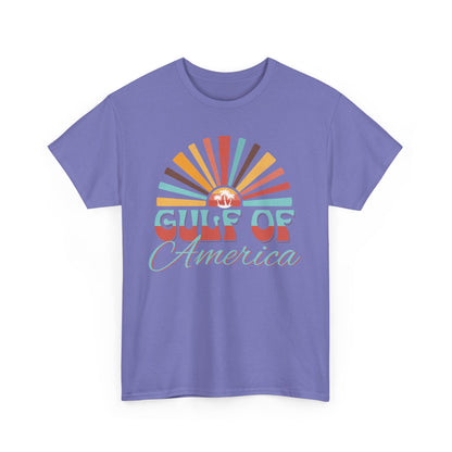 Gulf of America Sunset Tee - Casual Summer Vibe, Beachwear for Vacation, Gift for Travelers, Festival Essential, Retro Graphic Tee, Beach Wea