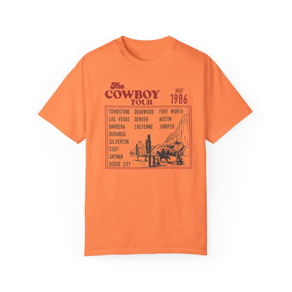 Vintage Cowboy Tour Unisex T-shirt - 1986 Cattle Drive Nostalgic
