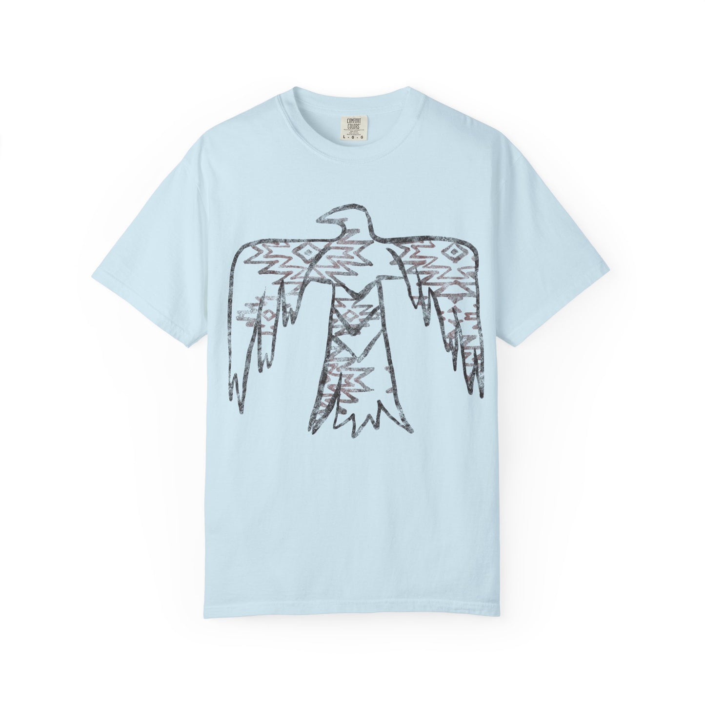 American Indian Thunderbird Grunge Unisex Garment-Dyed T-Shirt with Artistic Design, Casual Wear, Boho Style,  Graphic Tee, Eco-Friendly Fashion, Unique Gift For Her
