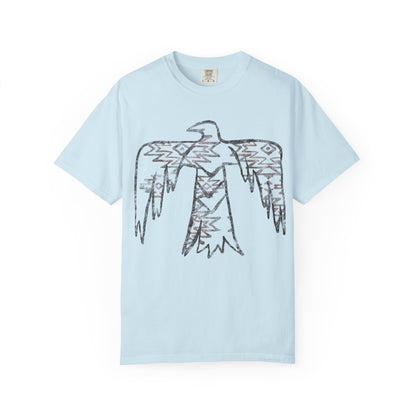 American Indian Thunderbird Grunge Unisex Garment-Dyed T-Shirt with Artistic Design, Casual Wear, Boho Style,  Graphic Tee, Eco-Friendly Fashion, Unique Gift For Her
