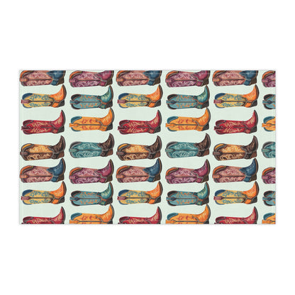 Colorful Cowboy Boots Tea Towels - Fun Western Kitchen Decor House Warming Gift Idea - Farm House Style