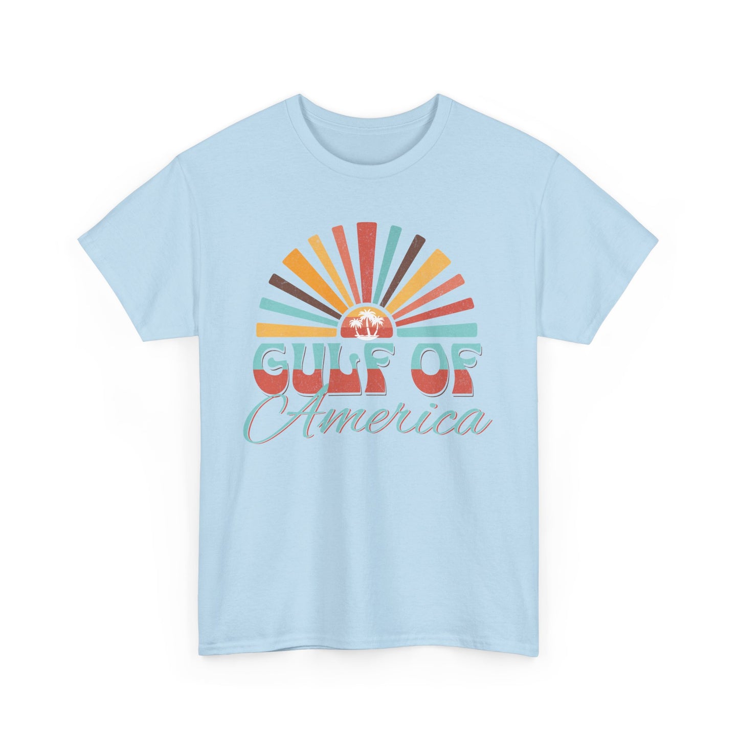 Gulf of America Sunset Tee - Casual Summer Vibe, Beachwear for Vacation, Gift for Travelers, Festival Essential, Retro Graphic Tee, Beach Wea