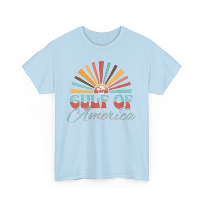 Gulf of America Sunset Tee - Casual Summer Vibe, Beachwear for Vacation, Gift for Travelers, Festival Essential, Retro Graphic Tee, Beach Wea