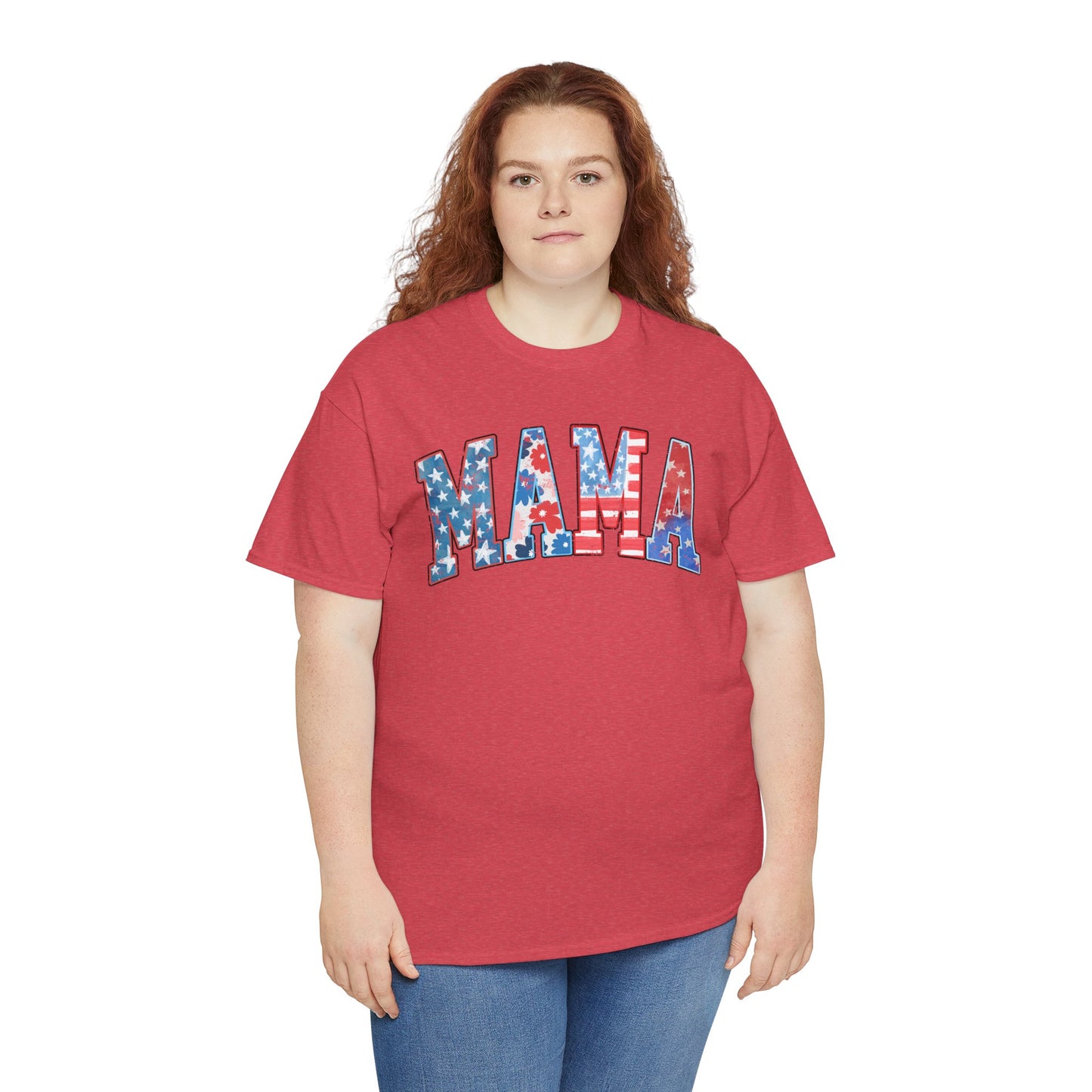 New Patriotic Mama Tee, 4th of July Cotton Shirt,  4th of July, Independence Day Outfit, Casual Summer Wear, Family Reunion