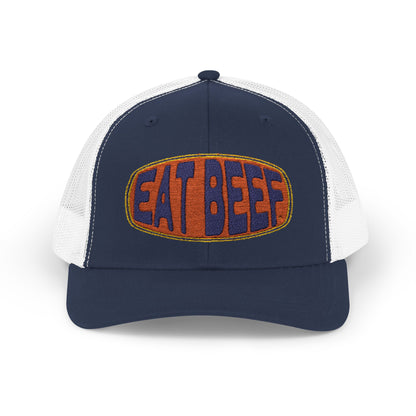 New Embroidery "Eat Beef " Snapback Trucker Cap - Help Promote the Cattle Industry