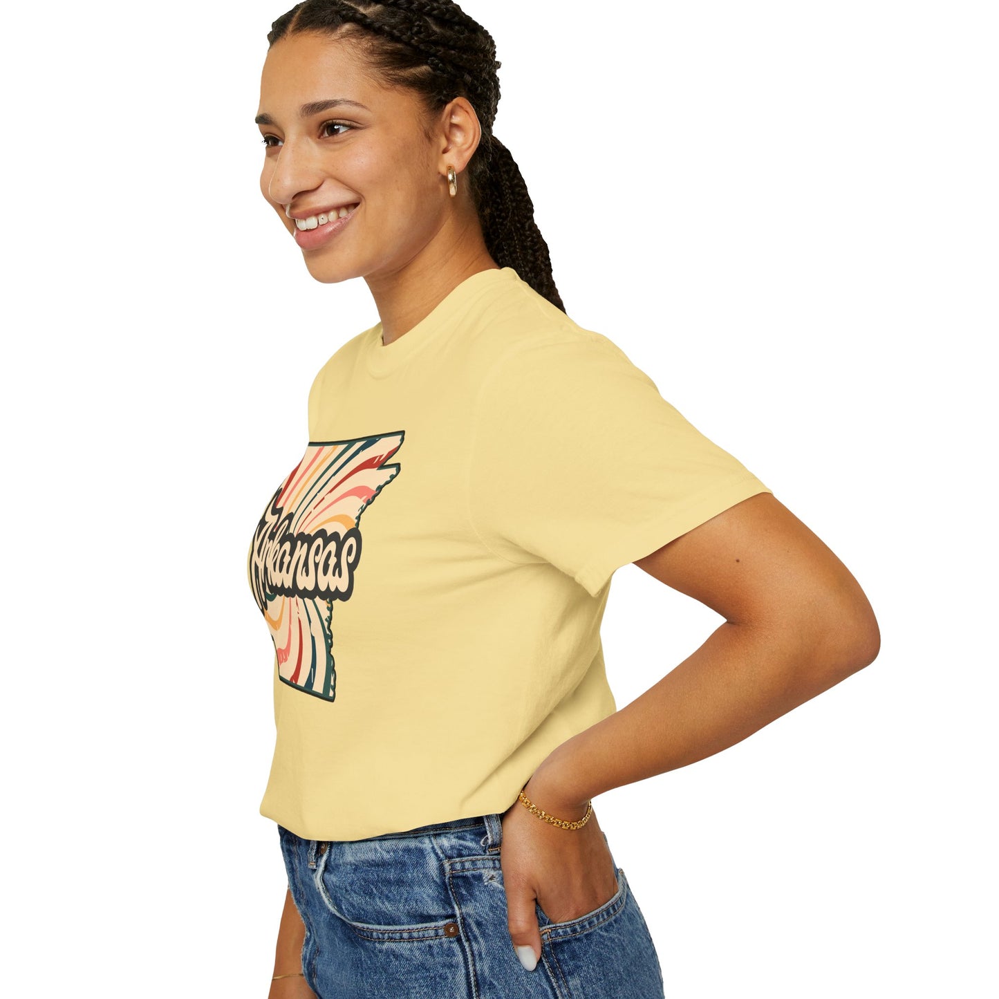 WOOO PIG SOOIE. , Arkansas Retro T-Shirt - Call Those Hogs - Natural State - Fun Summer Tee - Colorful - Razorbacks