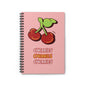 Cute Pink Cherry Spiral Notebook - Ruled Lines for School & Journaling