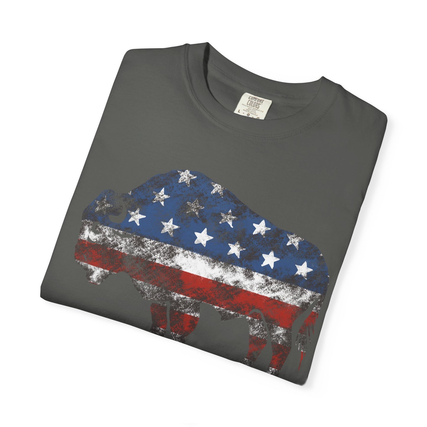 Distressed Graphic American Buffalo T-Shirt, Patriotic Tee, Unisex Graphic Shirt, 4th of July, Red White and Blue, Fourth of July,  Different colors