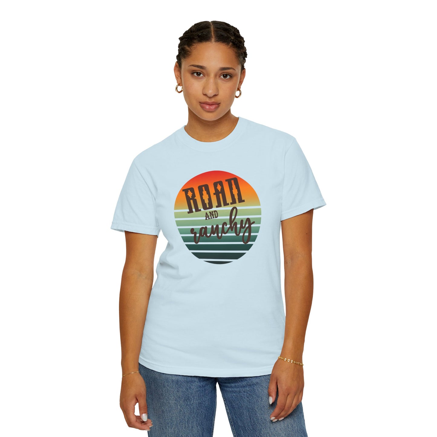Raon and Ranchy Retro Vibes  Garment-Dyed T-Shirt, Western Style Graphic Tee, Summer Top, Rodeos, Aztec, Popular Tshirt