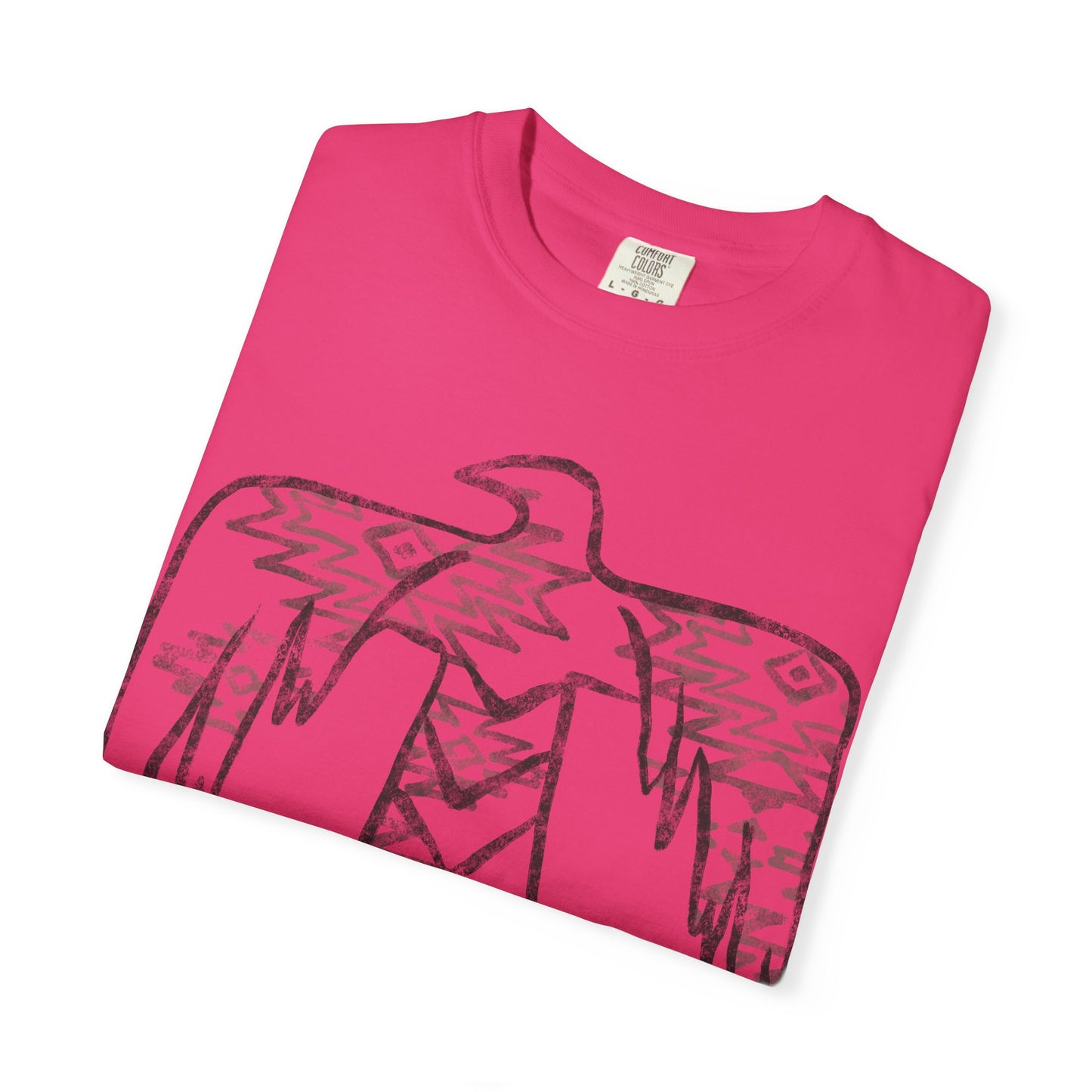 American Indian Thunderbird Grunge Unisex Garment-Dyed T-Shirt with Artistic Design, Casual Wear, Boho Style,  Graphic Tee, Eco-Friendly Fashion, Unique Gift For Her
