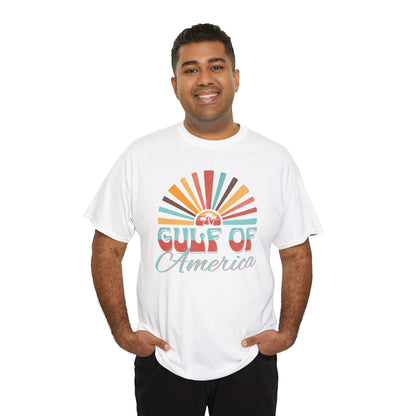 Gulf of America Sunset Tee - Casual Summer Vibe, Beachwear for Vacation, Gift for Travelers, Festival Essential, Retro Graphic Tee, Beach Wea