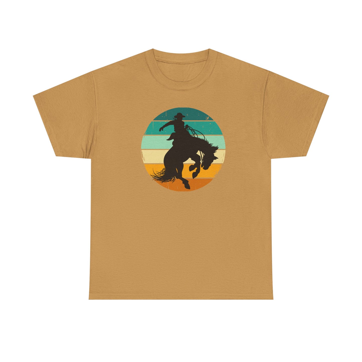 Ride It! Retro Cowboy Unisex Heavy Cotton Tee Rodeo, Honky Tonk,  Concert, County Fair -Great Layering Tee.  8 Great Colors to Choose From