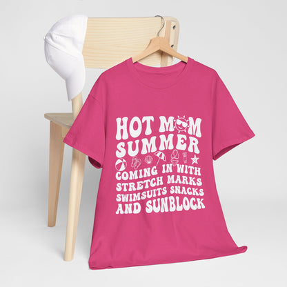 Hot Momma Casual Tee, Fun Graphic Shirt, Perfect Gift for Friends, Family Gatherings, Everyday Wear, Summer Vibes