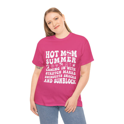 Hot Momma Casual Tee, Fun Graphic Shirt, Perfect Gift for Friends, Family Gatherings, Everyday Wear, Summer Vibes