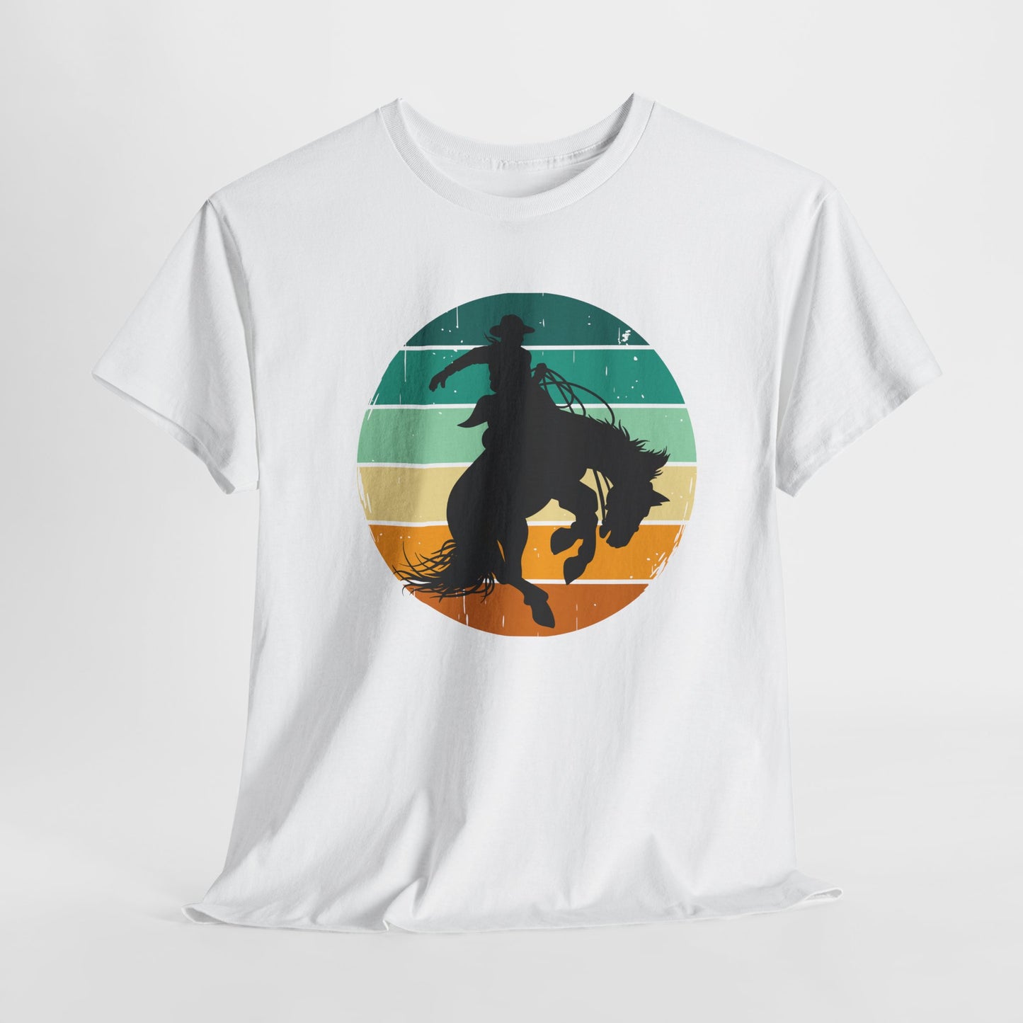 Ride It! Retro Cowboy Unisex Heavy Cotton Tee Rodeo, Honky Tonk,  Concert, County Fair -Great Layering Tee.  8 Great Colors to Choose From