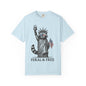 Feral & Free Unisex T-Shirt - Feral Raccoon Design, 4th of July Feral Tee, 4th of July Tshirt, Independence Day, Statue of Liberty Tshirt, Red White and Blue, Fireworks