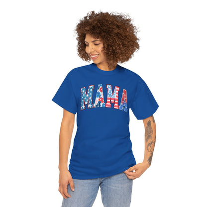 New Patriotic Mama Tee, 4th of July Cotton Shirt,  4th of July, Independence Day Outfit, Casual Summer Wear, Family Reunion