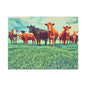 Original Farm Angus Black And Red Farm Rustic Farmhouse Canvas Art Print, Cow Wall Decor, Country Home Decor,Farmhouse Wall Art