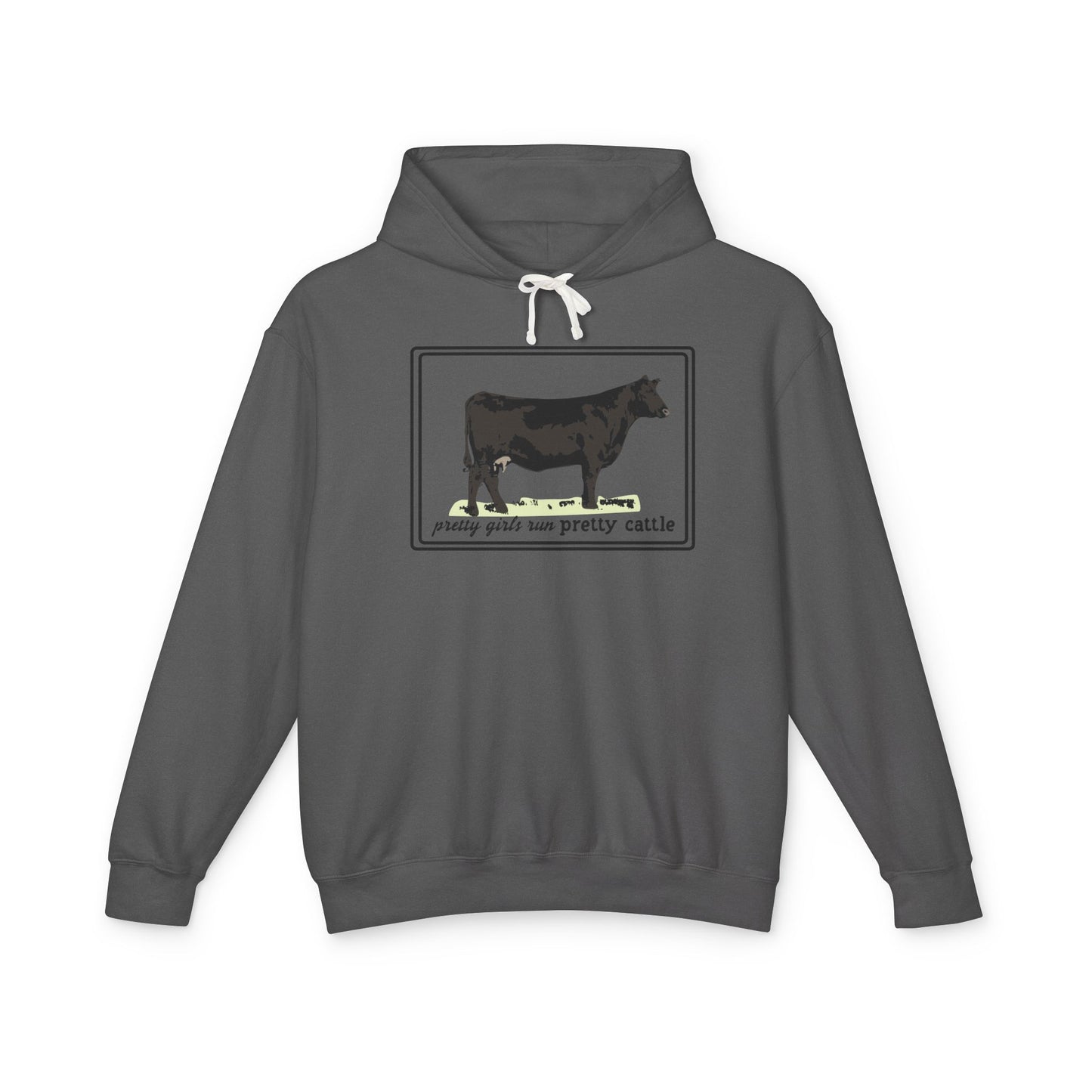 New Pretty Girls Run Pretty Cattle Comfort Colors Lightweight Hooded Sweatshirt - Multiple Colors Available