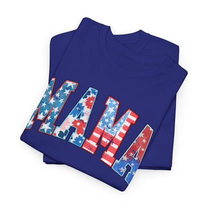 New Patriotic Mama Tee, 4th of July Cotton Shirt,  4th of July, Independence Day Outfit, Casual Summer Wear, Family Reunion