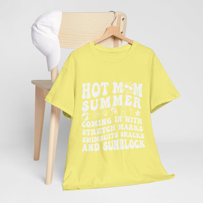 Hot Momma Casual Tee, Fun Graphic Shirt, Perfect Gift for Friends, Family Gatherings, Everyday Wear, Summer Vibes