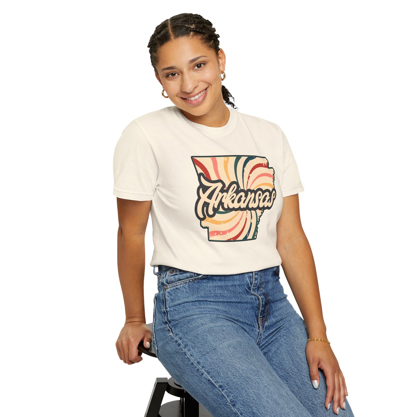 WOOO PIG SOOIE. , Arkansas Retro T-Shirt - Call Those Hogs - Natural State - Fun Summer Tee - Colorful - Razorbacks