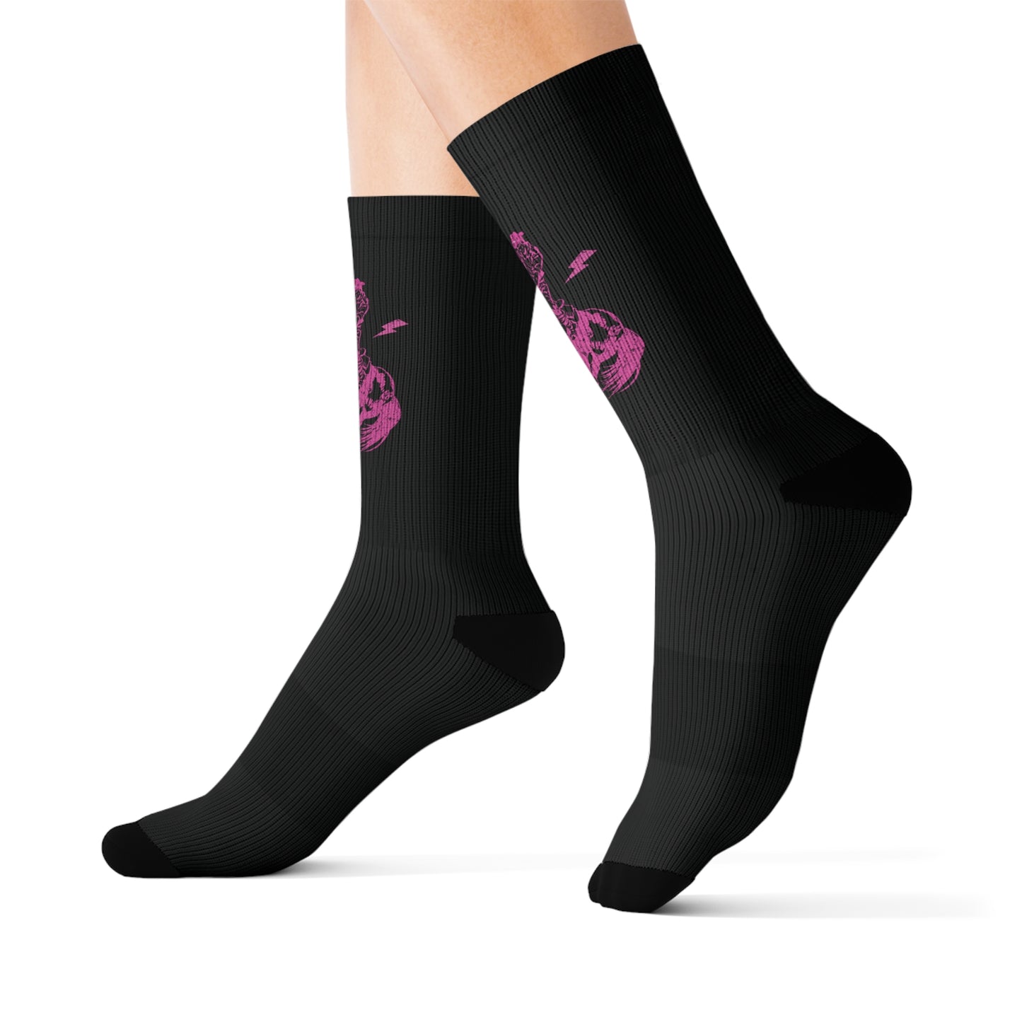 Trendy Hot Pink Bronc Bucking Performance Boot Socks Sublimation Socks