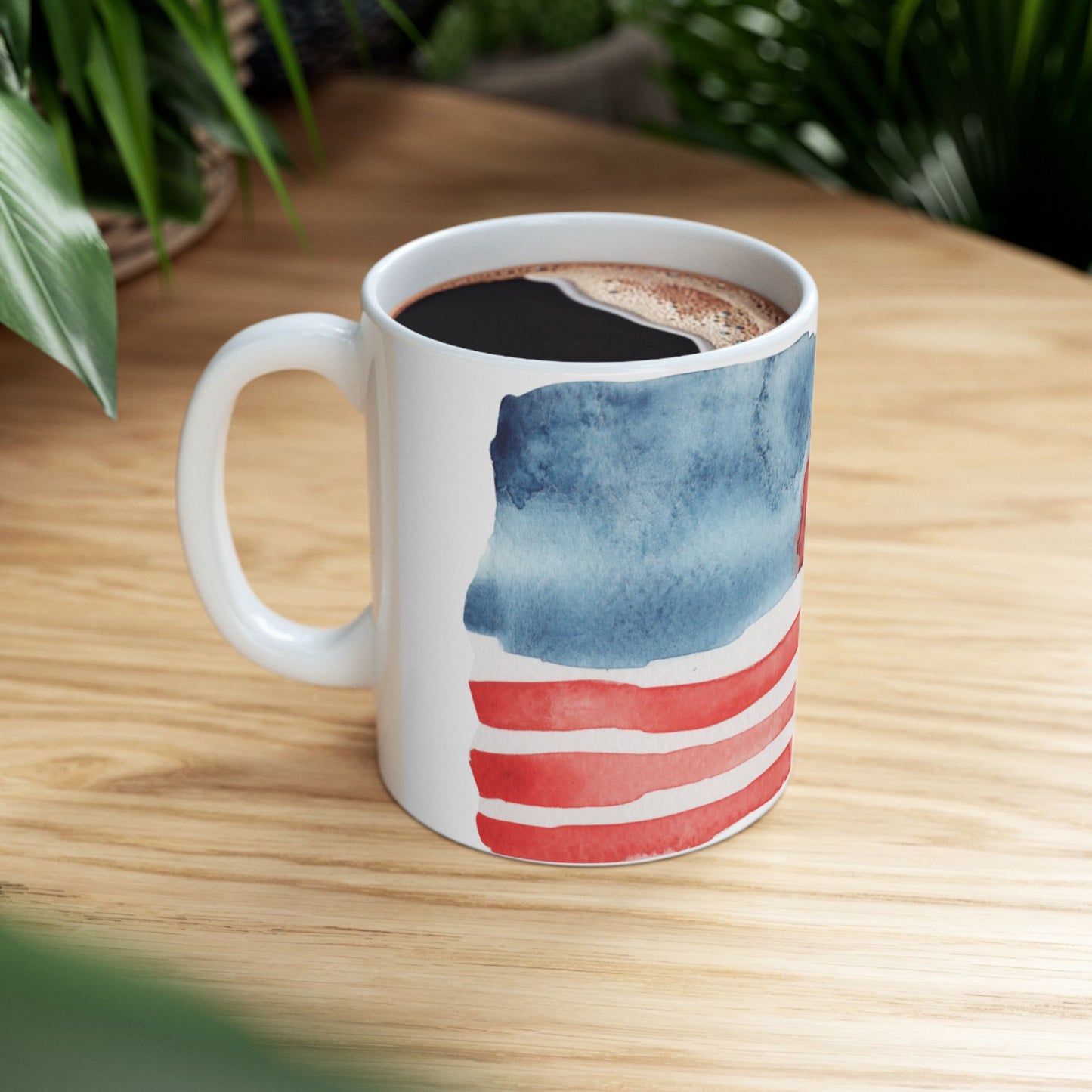 Old Glory Coffee Mug - Patriotic Ceramic Mug - 11oz & 15oz | American Flag Design | Perfect for Independence Day, Memorial Day, Gift for Veterans, Coffee Lover