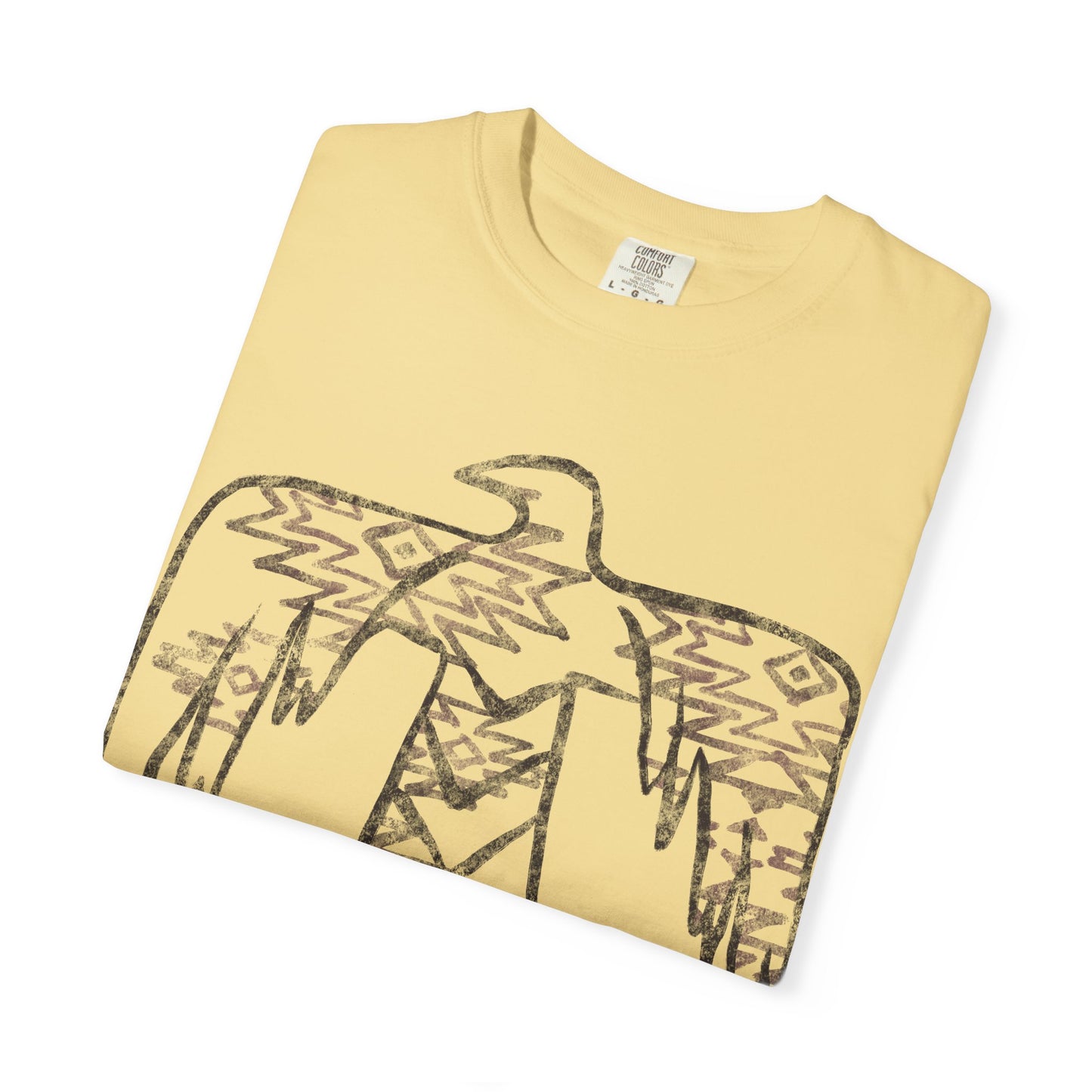 American Indian Thunderbird Grunge Unisex Garment-Dyed T-Shirt with Artistic Design, Casual Wear, Boho Style,  Graphic Tee, Eco-Friendly Fashion, Unique Gift For Her