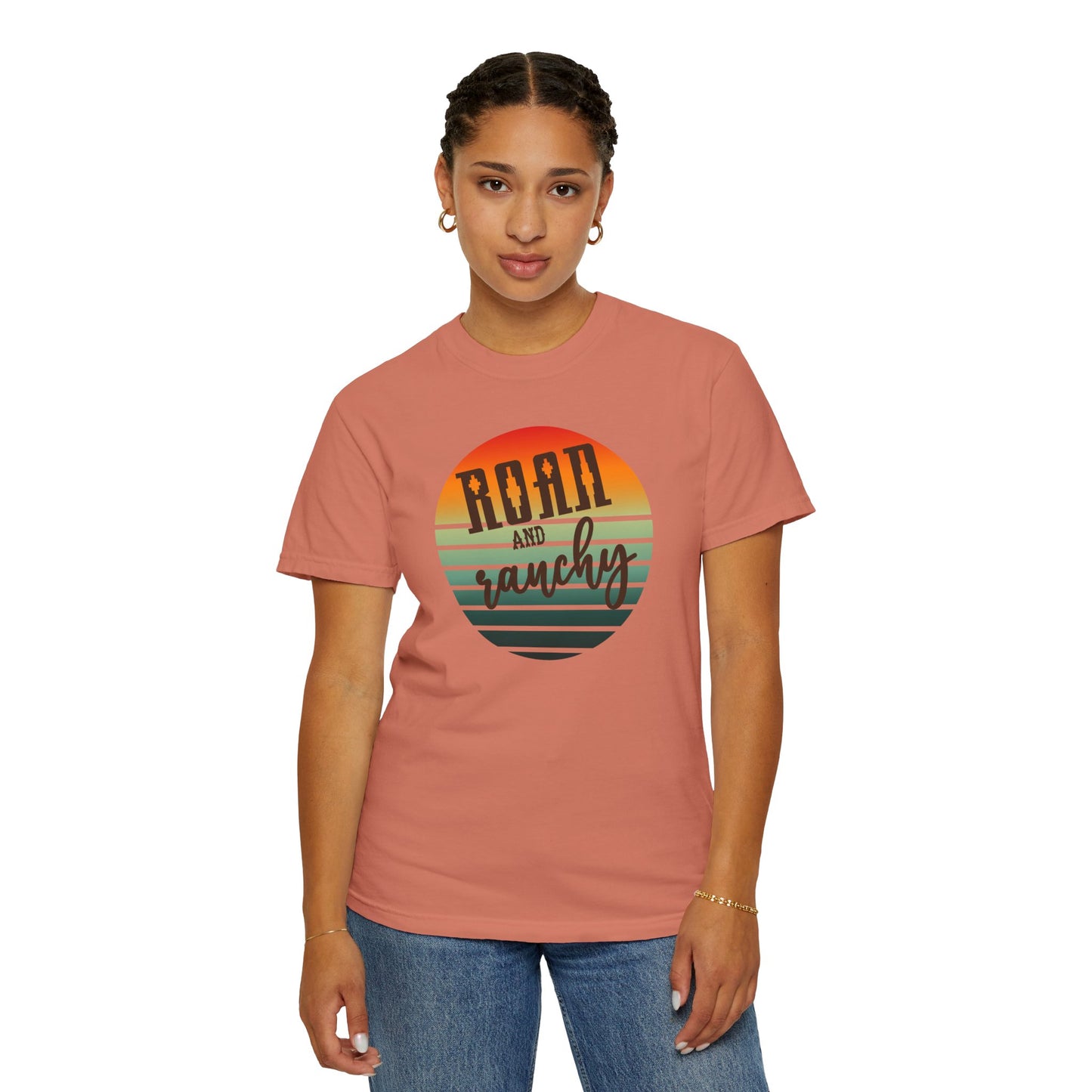 Raon and Ranchy Retro Vibes  Garment-Dyed T-Shirt, Western Style Graphic Tee, Summer Top, Rodeos, Aztec, Popular Tshirt