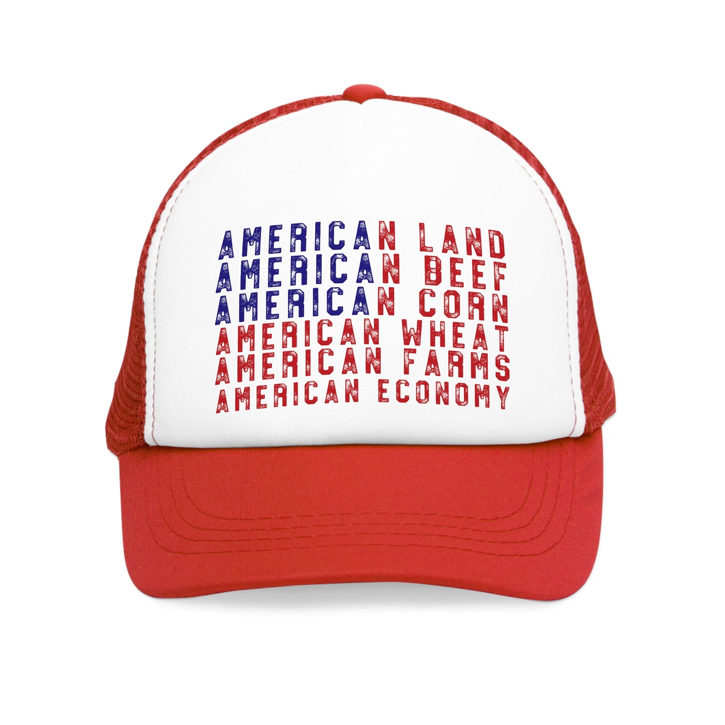 American Made, This Hat Says It All!!! American Pride, Patriotic Mesh Cap – Red White and Blue Trucker Hat, Wheat, Farm, Beef, Corn