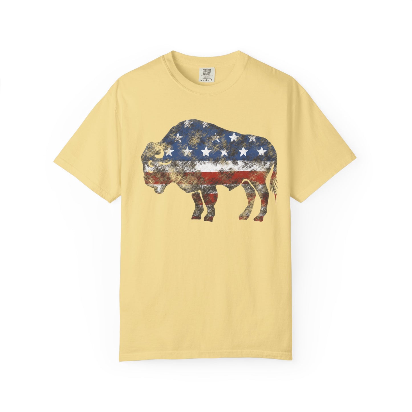 Distressed Graphic American Buffalo T-Shirt, Patriotic Tee, Unisex Graphic Shirt, 4th of July, Red White and Blue, Fourth of July,  Different colors