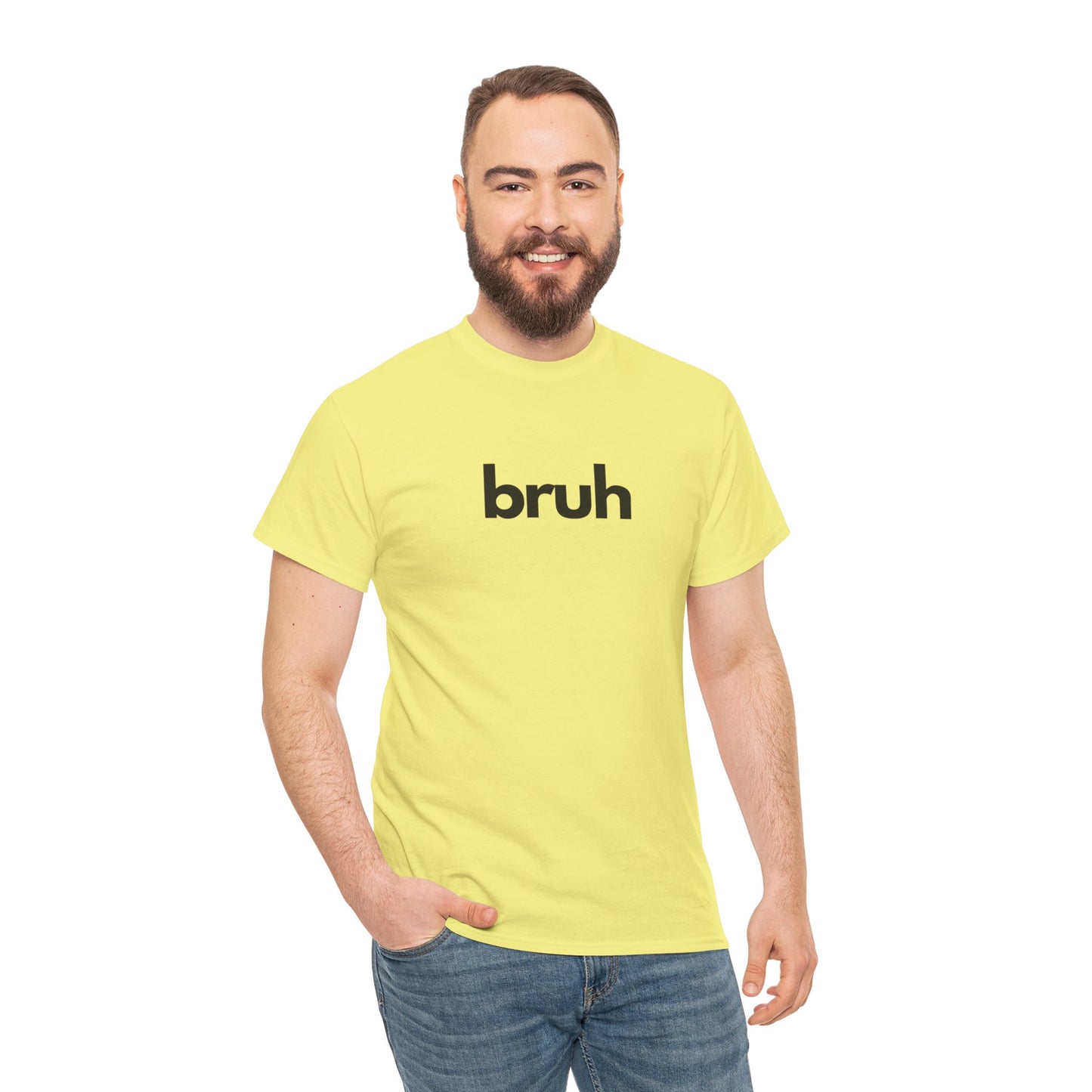 Yo Yo! BRUH.......Funny 'bruh' Unisex Heavy Cotton Tee - Casual Graphic Shirt for Everyday Wear Simple  9 Great Colors Mothers Fathers Day