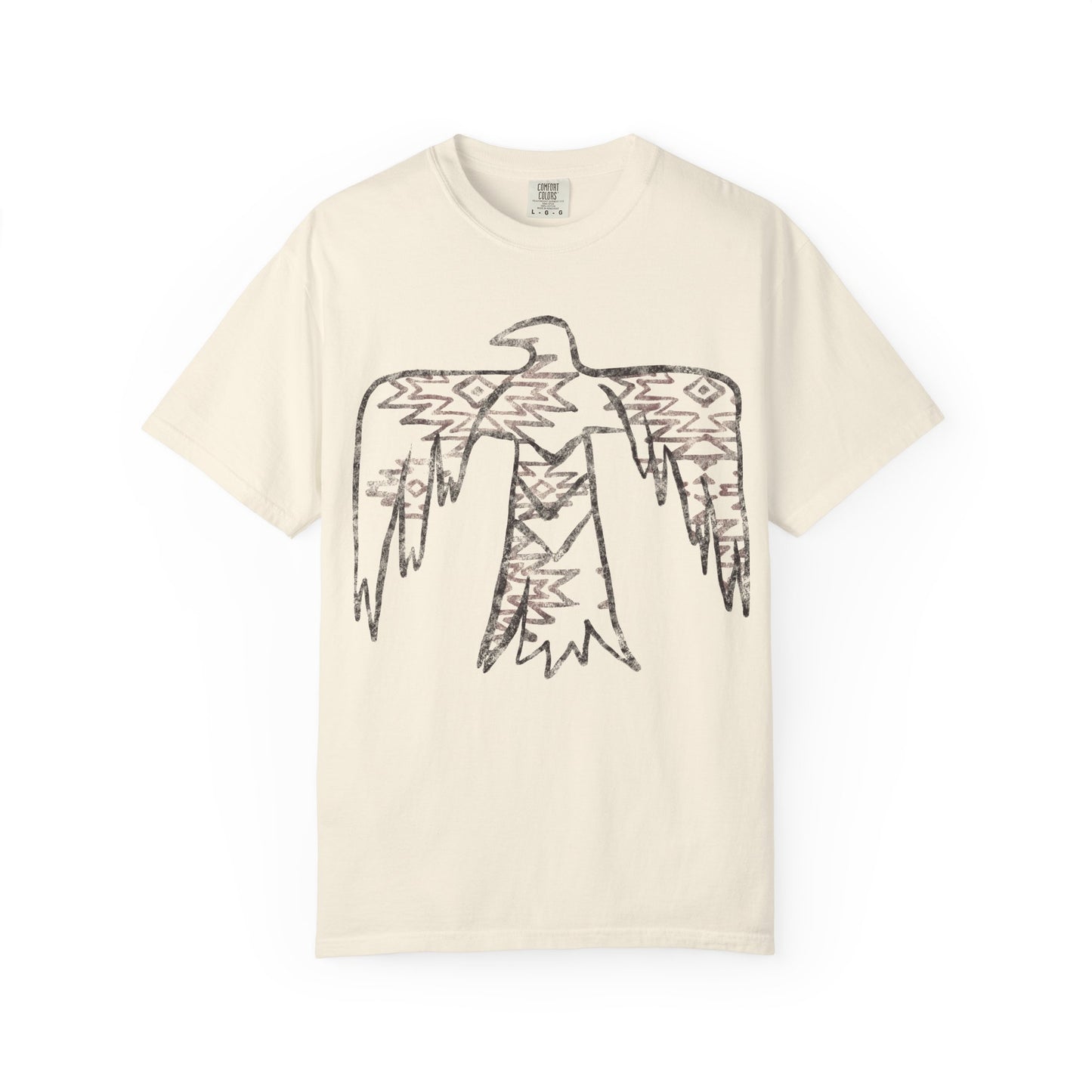 American Indian Thunderbird Grunge Unisex Garment-Dyed T-Shirt with Artistic Design, Casual Wear, Boho Style,  Graphic Tee, Eco-Friendly Fashion, Unique Gift For Her